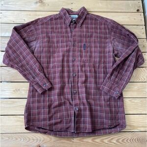 COLUMBIA Plaid Long Sleeve Button Down Shirt L